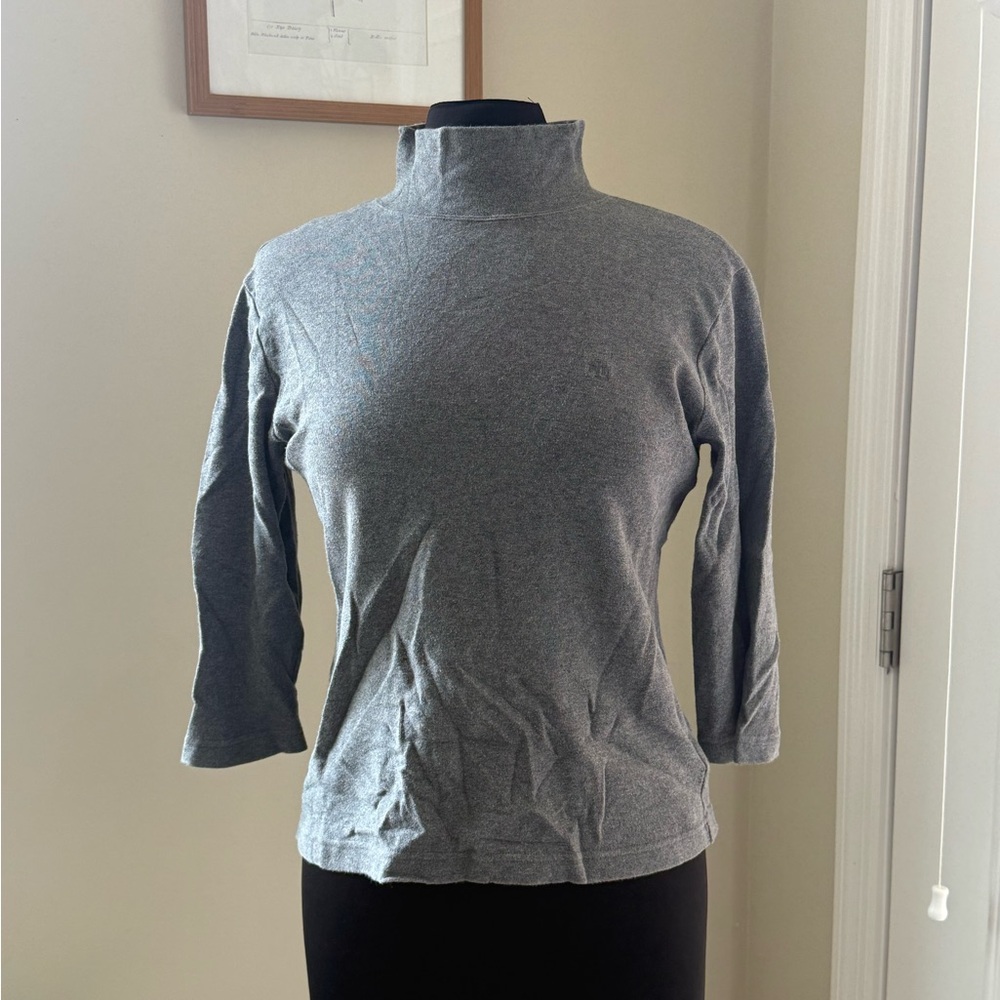 Vintage Lauren Ralph Lauren Gray Turtleneck 3/4 Sleeve Top